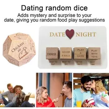 1/4/5 шт. игральные кости для принятия решений на свидании, 6/12-гранные, портативные деревянные игральные кости для взрослых пар, День святого Валентина, годовщина, девушка, парень, муж, жена A