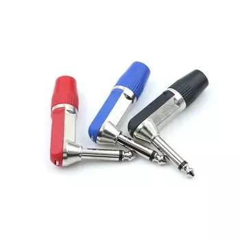 1/4 6.35 мм 2-полюсный моно штекерный разъем прямоугольный гитарный штекер адаптер разъем красный