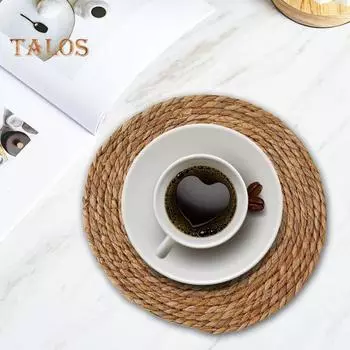 1/4/6 шт., плетеные вручную салфетки под приборы, круглые салфетки под приборы, термостойкие изолированные салфетки под тарелки для обеденного стола, домашний декор, свадьба, деревенские салфетки под приборы в стиле бохо из ротанга 30cm 6pcs