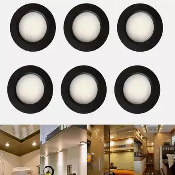 1/4/6x светодиодных точечных светильников 12 В 24 В с регулируемой яркостью для каравана, лодки, черного цвета, встраиваемый светильник 1pcs