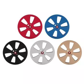 1/4 7-дюймовая пустая катушка для ленты, приемная катушка из алюминиевого сплава с 6 отверстиями для катушечного магнитофона Black