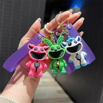 1/4/8 шт. брелок с подвеской в виде животного с ремешком, подвеска в виде животного с мультяшной улыбкой, брелок для ключей, рюкзак, школьный брелок для ключей
