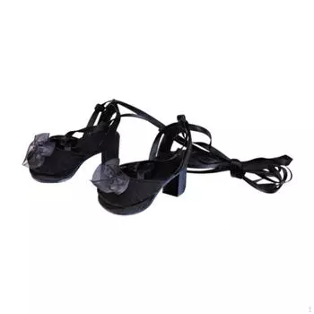 1/4 BJD Фигурка Обувь Каблуки Аксессуары для кукол,Кукольное платье,Крепкая,Мини,Шнуровка чёрный