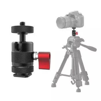 Адаптер для крепления камеры 1/4 Адаптер для штатива с вращением на 360 градусов для экшн-камер Алюминиевый Черный