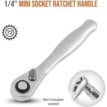 1/4 Drive Mini Ratchet Wrench Ratchet Handle 72 Teeth Quick Release Socket Spanner Screwdriver Bit Hand Tool Wrench Repair Tools