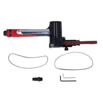 1/4-дюймовая пневматическая ленточная шлифовальная машина с красной ручкой для шлифовки сварных швов, полировки, удаления заусенцев