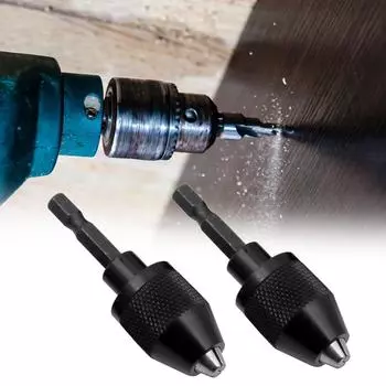 1/4-дюймовый бесключевой патрон с шестигранным хвостовиком, адаптер, сверло, быстросменная отвертка чёрный