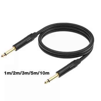 1/4-дюймовый гитарный инструментальный кабель «папа-папа» 1/4-дюймовый TS прямой кабель нейлоновая оплетка с позолоченным разъемом 2M