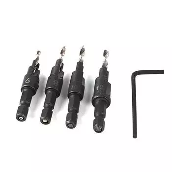 1/4-дюймовый шестигранный хвостовик HSS сверла быстросменные #6 #8 #10 #12 зенковка деревообрабатывающий инструмент