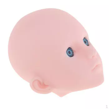 1/4 голова куклы женского пола, лепка с голубыми глазами, детали своими руками, высокие