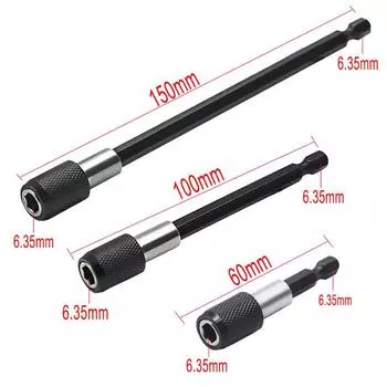 1/4 Inch Head Extension Rod Batch Magnetic Screwdriver Quick Transfer Lever Self-locking Extension Rod 60/100/150mm Hand Tools