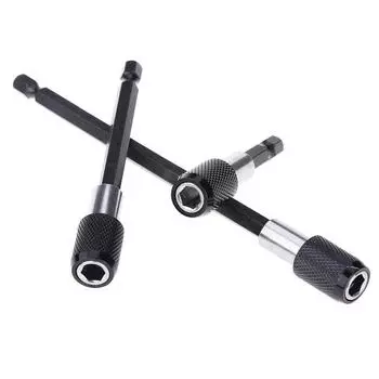 1/4 Inch Hex Shank Quick Release Bar Socket Screwdriver Bit Holder Magnetic Extension Chuck Adapter Screws Drill Driver Bit Set 3pcs чёрный