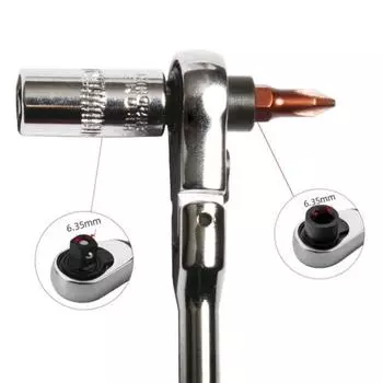 1/4 Inch Mini Wrench Double Ended Quick Spanner Tool Portable 2 in 1 Ratchet Wrench DIY