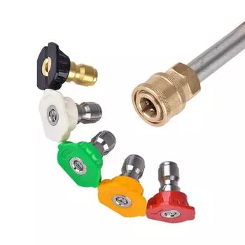 1/4 нержавеющая сталь 4000 Psi быстроразъемный распылительный наконечник высокого давления 0 15 25 40 65 градусов насадка для мойки автомобиля аксессуары