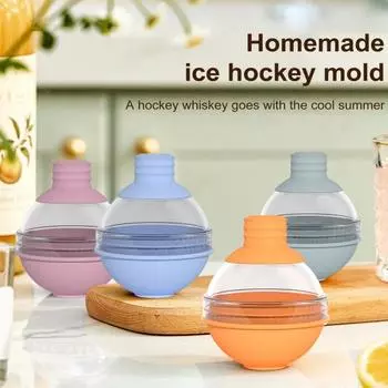 1/4 упаковки, форма для ледяных шариков с крышкой-воронкой, силиконовые формы для хоккея с шайбой, не содержащие бисфенола-А, сферы, герметичная, легкосъемная форма для льда для виски, коктейлей, бурбона 1