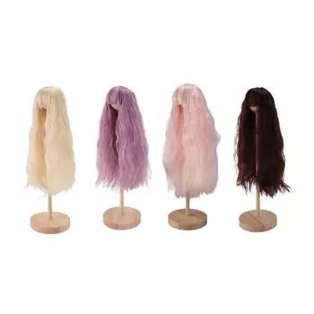 1/4 парик куклы для куклы от 7 до 8 дюймов, высокотемпературная шелковая шарнирная кукла, длинный парик из вьющихся волос с Light Gold