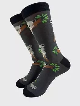 1/4 пары новых счастливых мужских носков с индивидуальным новшеством, с принтом животных, коалой, динозавром, пандой, экипажем, Harajuku, носки средней длины для скейтбординга, Ma One Size(38-44)