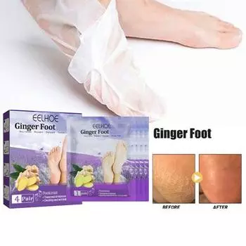 1/4 пары омолаживающей маски для ног, портативная, гладкая, не раздражающая, предотвращает растрескивание, мягкое отшелушивание, легкая имбирная маска для ухода за ногами для девочек A