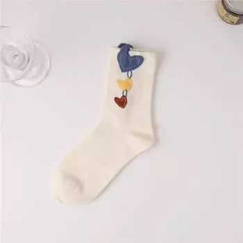 1/4 пары женских вязаных носков с цветочным узором, весна-лето, впитывающие пот, дышащие, трехмерные, в форме сердца, повседневные носки One Size