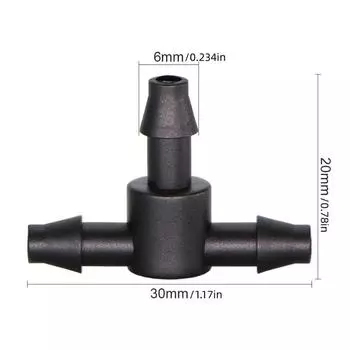 1/4 шланговый тройник для капельного полива пластиковый зазубренный 4/7 мм трубный шланг соединительная муфта для полива инструмент для микрокапельного полива сада