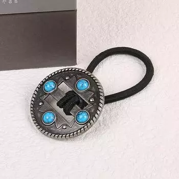 1/4 шт. Американские западные ковбойские резинки для волос Персонализированная ретро бирюзовая повязка на голову Европейский и американский стиль Скранчи Головной убор