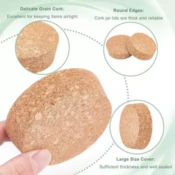 1-4 шт. Большие пробковые крышки для банок Пробковые пробки для бутылок Конические пробковые заглушки Натуральная мягкая деревянная пробка для замены пробок для банок Мейсона
