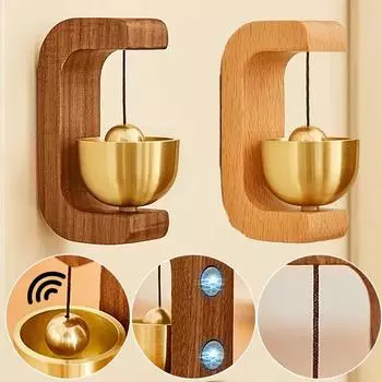 1-4 шт. Деревянный дверной звонок, магнитный подвесной дверной звонок, беспроводной звонок, входные дверные колокольчики, украшения, подвески, украшения для дома 1PC