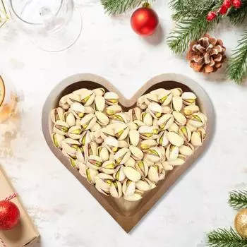 1/4 шт. Деревянный поднос для фруктов в форме сердца, поднос для грецких орехов, закусок, десертов, штабелируемый, многоцелевой 1pc
