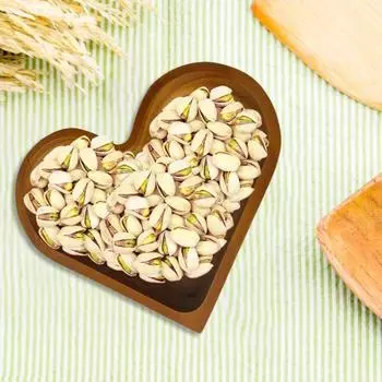 1/4 шт. Деревянный поднос для фруктов в форме сердца, поднос для грецких орехов, закусок, десертов, штабелируемый многоцелевой поднос для обеденного стола 1pc