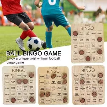 1/4 шт. Деревянный шар, игра в бинго, футбол, бейсбол, баскетбол, шахматы, настольная игра для нескольких игроков, интерактивная игра для взрослых, семейная вечеринка, настольная игра Football