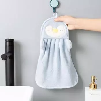 1/4 шт. детские полотенца для рук из микрофибры с подвесной веревкой, впитывающие мультяшный дизайн, кухонные домашние полотенца для рук