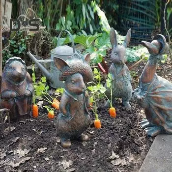 1/4 шт., фигурка животного из мультфильма, кролик, утка, ежик, статуя из смолы, скульптура, домашний офис, рабочий стол, украшение для сада, орнамент, фестиваль, подарок C