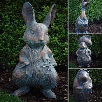 1/4 шт., фигурка животного из мультфильма, кролик, утка, ежик, статуя из смолы, скульптура, домашний офис, рабочий стол, украшение для сада, орнамент, фестиваль, подарок C