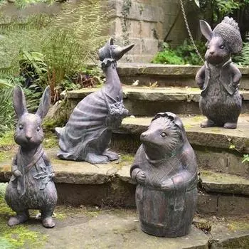 1/4 шт., фигурка животного из мультфильма, кролик, утка, ежик, статуя из смолы, скульптура, домашний офис, рабочий стол, украшение для сада на открытом воздухе, орнамент C