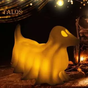 1/4 шт Хэллоуин Призрак Собака Ночной Светильник на Батарейках Смола Щенок Призрак Светодиодная Лампа Домашний Офис Спальня Внутреннее Украшение Орнамент E