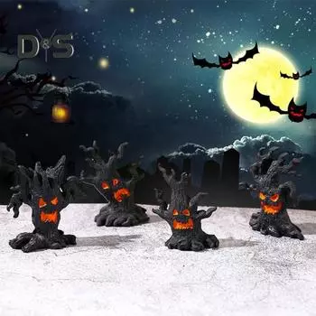 1/4 шт. Хэллоуин жуткое дерево фигурка призрак пень смола статуя скульптура Крытый открытый сад настольное украшение орнамент A