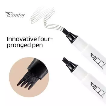1/4 шт карандаш для бровей 4 микро вилка аппликатор водостойкий натуральный долговечный не размазывающийся микроблейдинг жидкий контурный карандаш для бровей для женщин и девочек чёрный