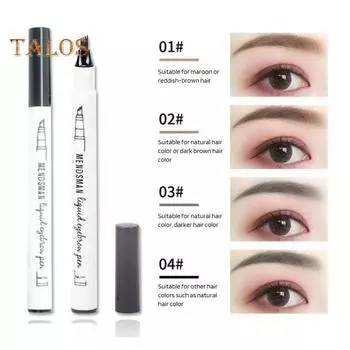 1/4 шт карандаш для бровей 4 микро вилка аппликатор водостойкий натуральный долговечный не размазывающийся микроблейдинг жидкий контурный карандаш для бровей для женщин и девочек чёрный