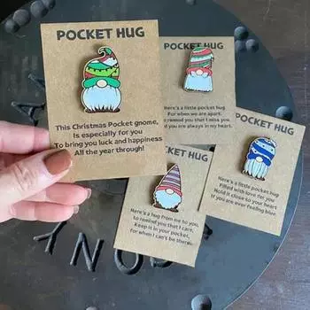1/4 шт. Карманный гном-обнимашка, украшение с поздравительной открыткой, деревянный рождественский гном, безликий эльф, знак, украшение для друзей, семьи, дня рождения, годовщины C