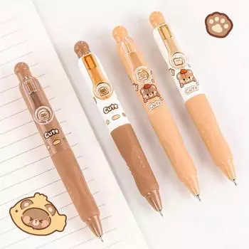 1/4 шт. кавайная детская гелевая ручка милый мультяшный капибара нажатие нейтральные ручки модная шариковая ручка студенческие канцелярские принадлежности подарки A3