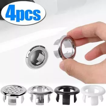 1/4 шт. кольцо для перелива раковины, крышка для слива ванной комнаты, кухонной раковины, крышка для перелива, вставка для крана, круглые заглушки, отделка для раковины