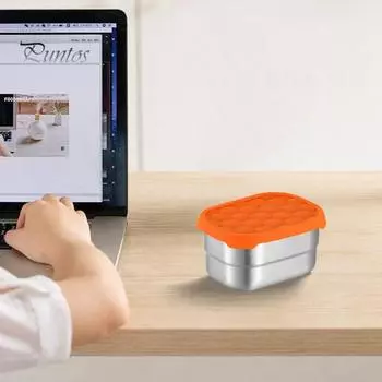 1/4 шт. Контейнеры для закусок из нержавеющей стали, 8 унций, герметичные небольшие пищевые контейнеры с силиконовыми крышками для закусок, соусов, заправок для салатов, штабелируемые 1pc