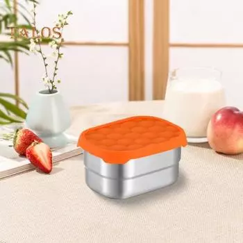 1/4 шт. Контейнеры для закусок из нержавеющей стали, 8 унций, герметичные небольшие пищевые контейнеры с силиконовыми крышками для закусок, соусов, заправок для салатов, штабелируемые 1pc