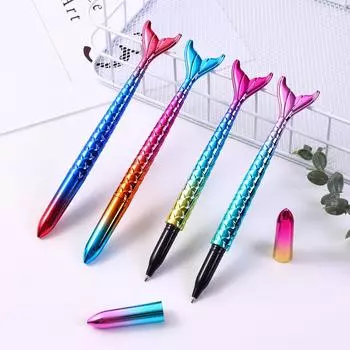 1/4 шт. креативная синяя шариковая ручка Mermaid Tail нейтральная ручка цветная подарочная ручка 1 PC красный