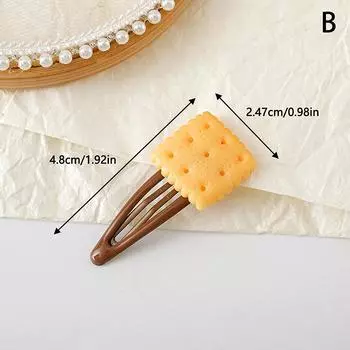 1/4 шт. Креативные милые заколки для волос в виде печенья для девочек, простые заколки для волос сбоку и сверху в форме печенья, головной убор, украшение для волос, аксессуары для волос