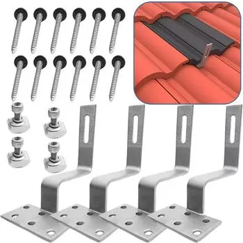 1/4 шт. кронштейн для солнечной панели легко устанавливается фотоэлектрический держатель 4pcs