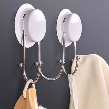 1/4 шт. крючки на присосках для ванной комнаты прочные несущие водонепроницаемые простые в установке крючки для хранения полотенец без сверления 1pc белый
