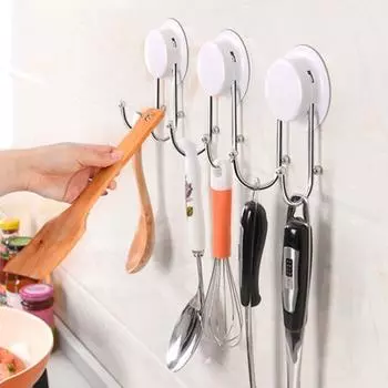 1/4 шт. крючки на присосках для ванной комнаты прочные несущие водонепроницаемые простая установка вешалка для полотенец без сверления 1pc белый