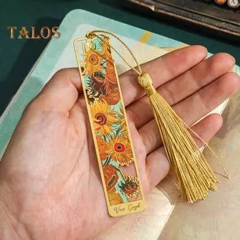 1/4 шт. металлическая закладка с кисточкой, полый дизайн, канцелярские принадлежности в стиле ретро, закладка для книг, маркер для книг, аксессуары для чтения жёлтый