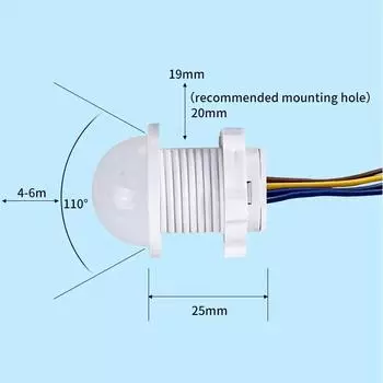 1-4 шт. Мини-датчик движения PIR, выключатель света, переменный ток 110 В - 240 В, инфракрасный детектор человеческого тела, автоматическое включение и выключение для дома, без регулируемой задержки